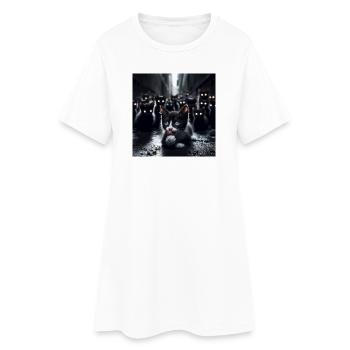 Chatons errants - Robe T-shirt Femme - blanc - Devant