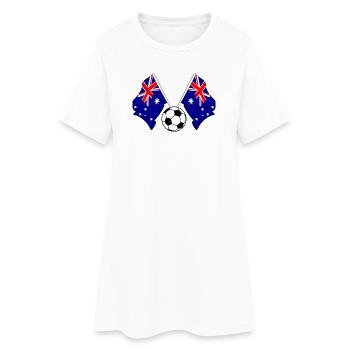 Zwei australische Flaggen mit einem Fußball - Frauen T-Shirt-Kleid - Weiß - Vorne