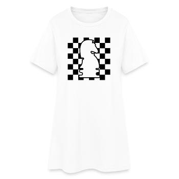 échecs, cheval, damier, modèle, icône, icône graphique - Robe T-shirt Femme - blanc - Devant