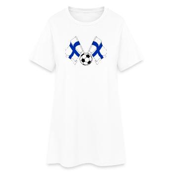 Deux drapeaux finlandais croisés, football Finlande - Robe T-shirt Femme - blanc - Devant