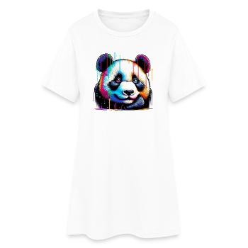Panda - Frauen T-Shirt-Kleid - Weiß - Vorne