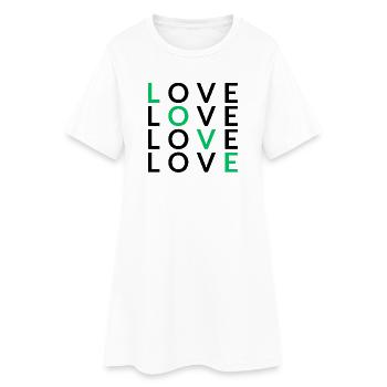 4 AMOUR vert - Robe T-shirt Femme - blanc - Devant