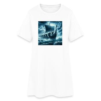 Navire viking - Robe T-shirt Femme - blanc - Devant