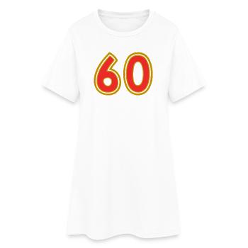 60. 60 JAHRE. 60-JÄHRIGES JUBILÄUM. 60. GEBURTSTAG. - Frauen T-Shirt-Kleid - Weiß - Vorne