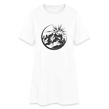Montagnes En Plein Air Nature Forêt Paysage Graphique Logo - Robe T-shirt Femme - blanc - Devant