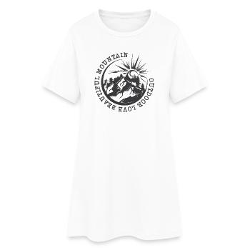 Montagnes Aventure En Plein Air Nature Illustration Graphique - Robe T-shirt Femme - blanc - Devant