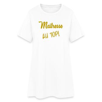 GELIEBTE - Frauen T-Shirt-Kleid - Weiß - Vorne