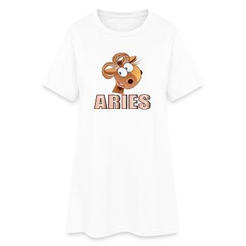 WIDDER STERNZEICHEN MÄRZ APRIL - Frauen T-Shirt-Kleid - Weiß - Vorne