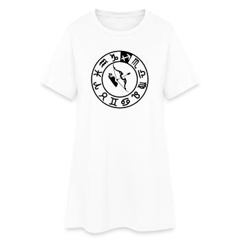 Sternzeichen Schütze im Kreis von 12 Zeichen - Frauen T-Shirt-Kleid - Weiß - Vorne
