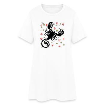 Signe du zodiaque logo étoile Scorpion - Robe T-shirt Femme - blanc - Devant