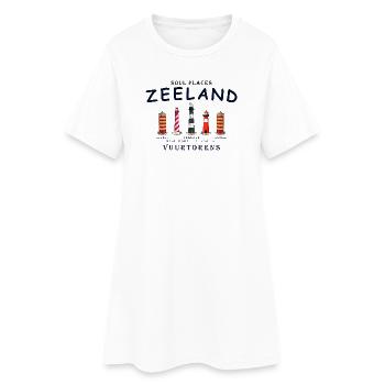 Zélande, Pays-Bas, Phares Dessin à la main - Robe T-shirt Femme - blanc - Devant