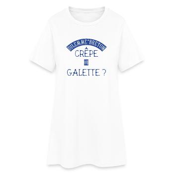 Dilemme Breton : Crêpe ou Galette ? BZH Bretagne - Robe T-shirt Femme - blanc - Devant