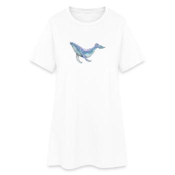 Baleine à bosse - Robe T-shirt Femme - blanc - Devant