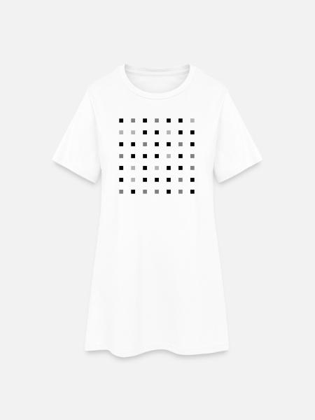 Grille carrée - Robe T-shirt Femme - blanc