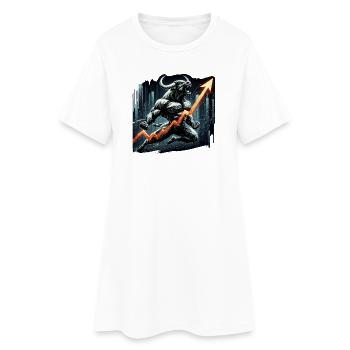 Finance Stocks Taurus Bull Wall Street Gift - Women’s T-Shirt Dress - white - Front