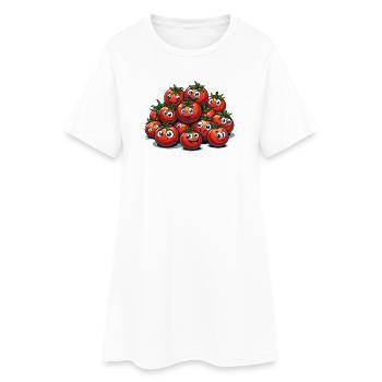 Tomate Tomate Drôle Cadeau D’ - Robe T-shirt Femme - blanc - Devant