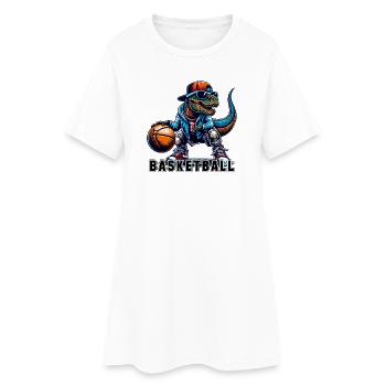 Cadeau de dinosaure T-Rex de basket-ball - Robe T-shirt Femme - blanc - Devant