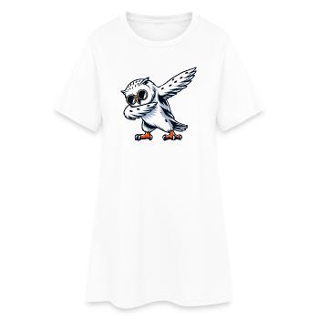 Coole Schneeeule Dabbing Pose - Frauen T-Shirt-Kleid - Weiß - Vorne