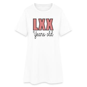 70. Geburtstag Siebzig - OPA OMA LXX - Frauen T-Shirt-Kleid - Weiß - Vorne