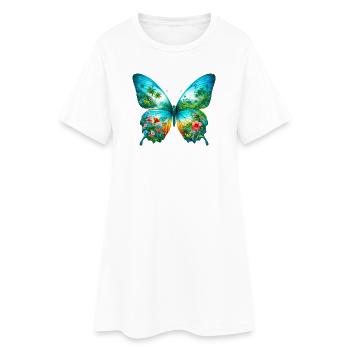 Papillon - Robe T-shirt Femme - blanc - Devant