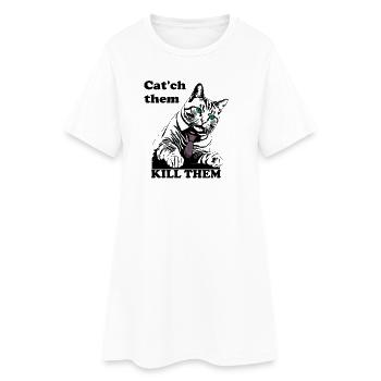Attrapez-les CHAT - Robe T-shirt Femme - blanc - Devant