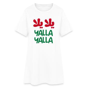 Yalla yalla - Robe T-shirt Femme - blanc - Devant
