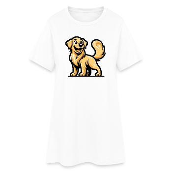 Un golden retriever de style dessin animé - Robe T-shirt Femme - blanc - Devant