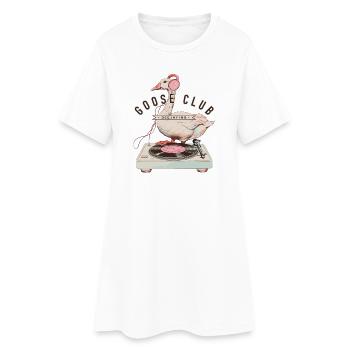 Logo du DJ de l’oie dansante - Robe T-shirt Femme - blanc - Devant