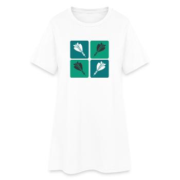 Design de fléchettes - Robe T-shirt Femme - blanc - Devant