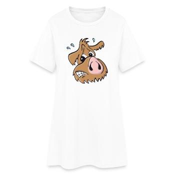 Pig dog - oops - Women’s T-Shirt Dress - white - Front