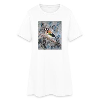 Peinture acrylique avec Stiglitz sur branche d’arbre - Robe T-shirt Femme - blanc - Devant