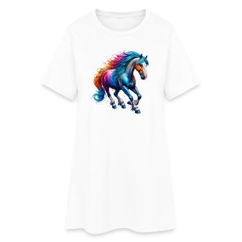 Cheval - Robe T-shirt Femme - blanc - Devant