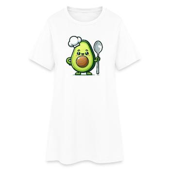 Chef Avocuddle : le génie gourmet du guacamole - Robe T-shirt Femme - blanc - Devant