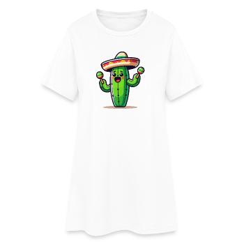 Fiesta Cactus: The Saguaro Shaker - Women’s T-Shirt Dress - white - Front