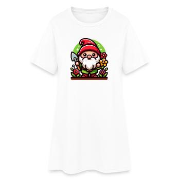 Garten des Gnoms: Die blühende Festung - Frauen T-Shirt-Kleid - Weiß - Vorne