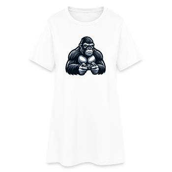 Game On Gorilla : le défi ultime du joueur - Robe T-shirt Femme - blanc - Devant