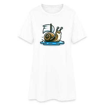 Segelschnecke: Der nautische Navigator - Frauen T-Shirt-Kleid - Weiß - Vorne