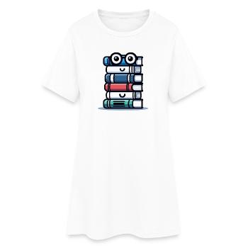 Book Buddy : La pile littéraire - Robe T-shirt Femme - blanc - Devant