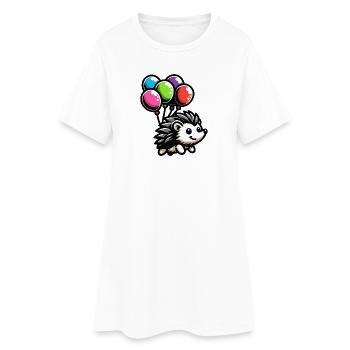 Hedgehog Harmony: The Balloon Buddy - Women’s T-Shirt Dress - white - Front