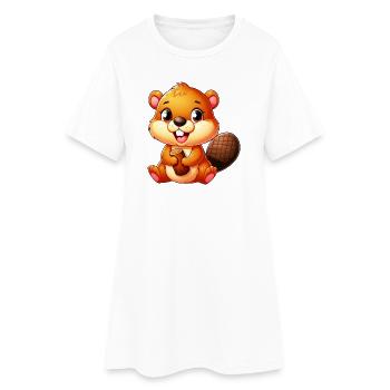 Castor - Robe T-shirt Femme - blanc - Devant