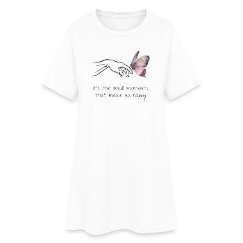 Petits moments - Bonheur - Pleine conscience - Amour de soi - Robe T-shirt Femme - blanc - Devant