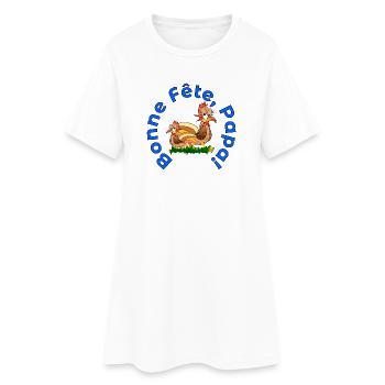 BONNE Fête des Pères PAPA POULETS - Robe T-shirt Femme - blanc - Devant