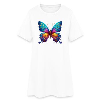 Papillon Van Gogh - Robe T-shirt Femme - blanc - Devant