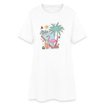 Aloha Été - Robe T-shirt Femme - blanc - Devant