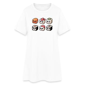 Sushi Smiles : Le délicieux bouquet de rouleaux - Robe T-shirt Femme - blanc - Devant