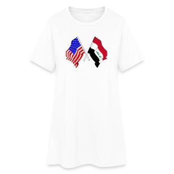 Drapeau des États-Unis et drapeau de l’Irak - Robe T-shirt Femme - blanc - Devant
