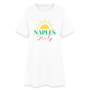 Lebendiges Neapel, Italien, Sun Design - Frauen T-Shirt-Kleid - Weiß - Vorne
