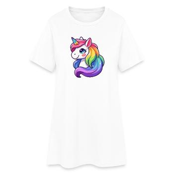 Radiant Rainbow Unicorn: The Mythical Mare - Women’s T-Shirt Dress - white - Front