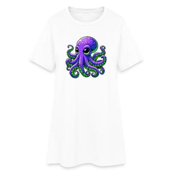 Pieuvre - Robe T-shirt Femme - blanc - Devant
