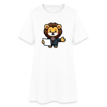 Le Lion de l’entreprise - Robe T-shirt Femme - blanc - Devant